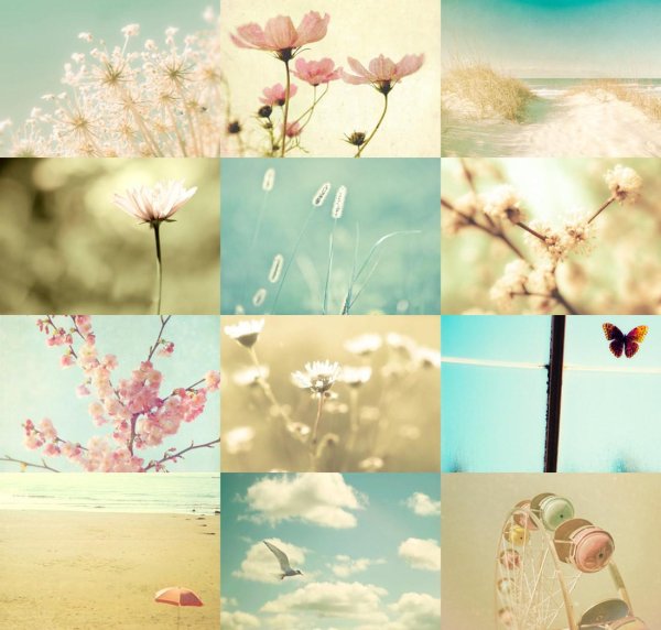Коллаж в пастельных тонах