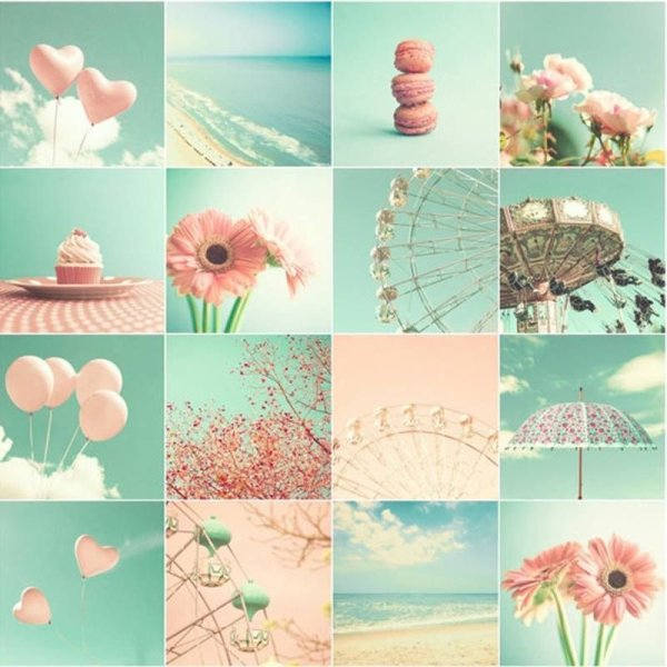 Коллаж в пастельных цветах