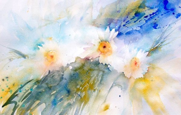 Акварель по сырому фон