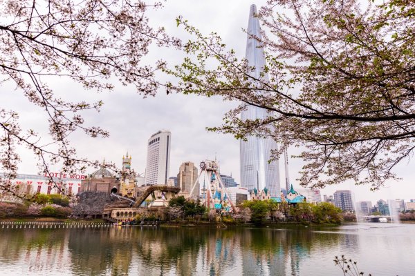 Lotte World Tower Сеул озеро