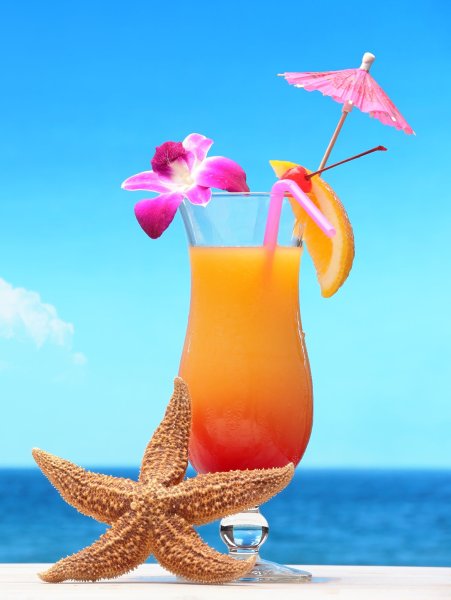 Море пляж коктейль