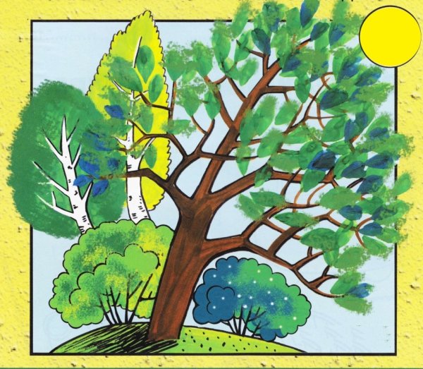 Детский рисунок лес
