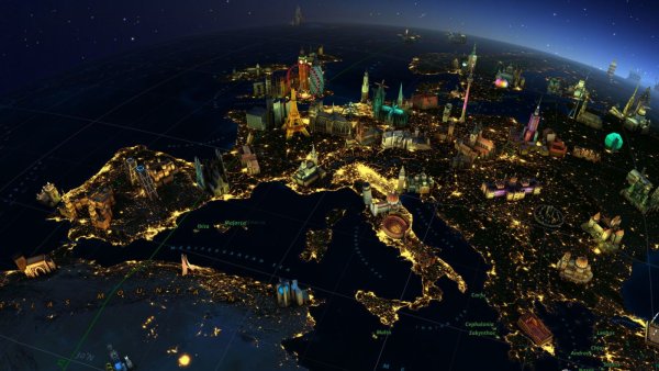 Планета земля ночью