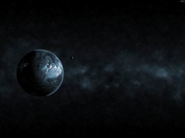 Планета на черном фоне