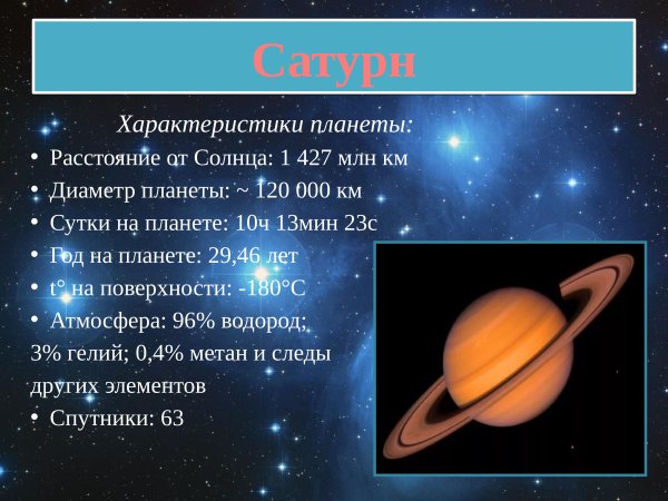 Сатурн диаметр планеты