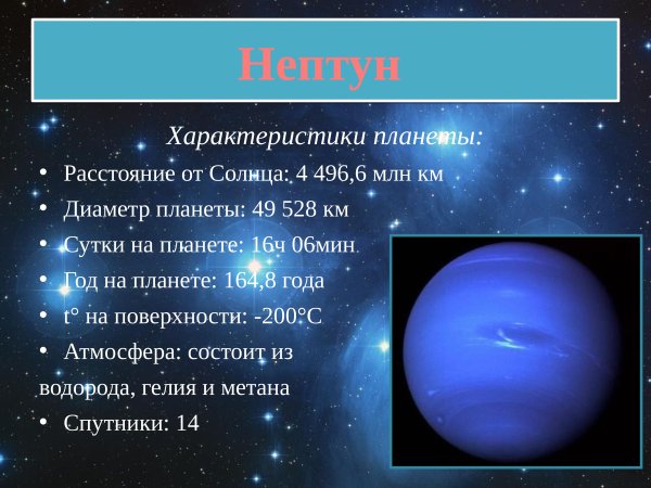 Планеты гиганты Нептун характеристика