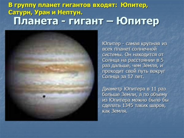 Планеты гиганты солнечной системы Юпитер