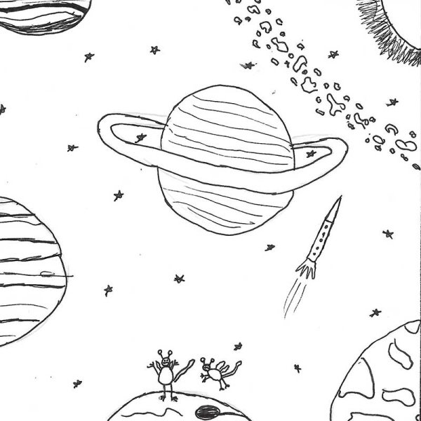Рисунки космоса для срисовки