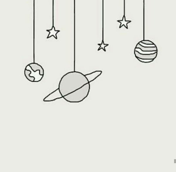 Рисунки космоса для срисовки легкие