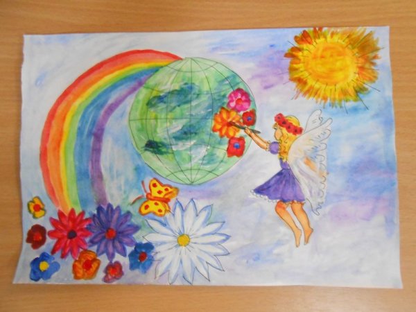 Разноцветная Планета рисунок