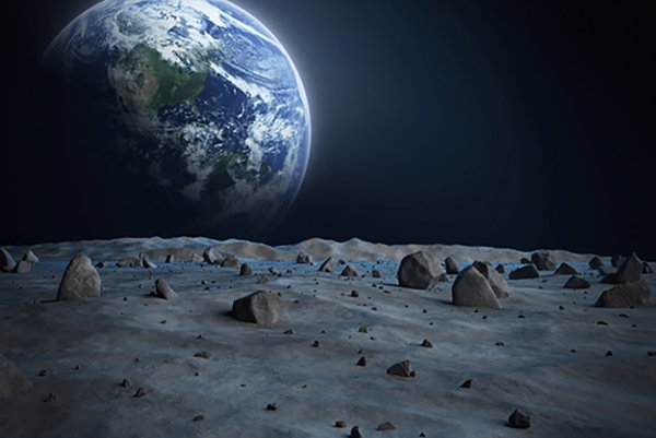 Вид земли с Луны