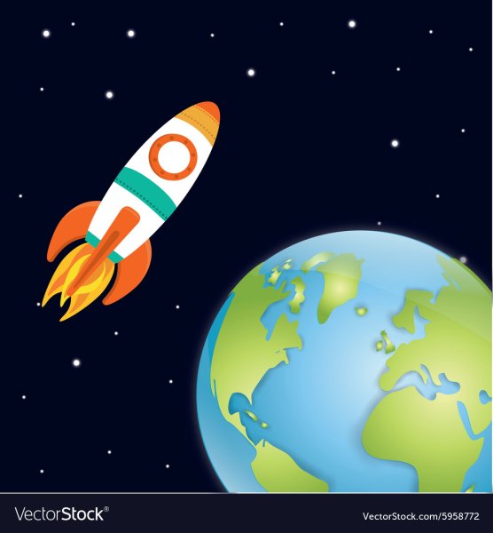 Планета земля и ракета