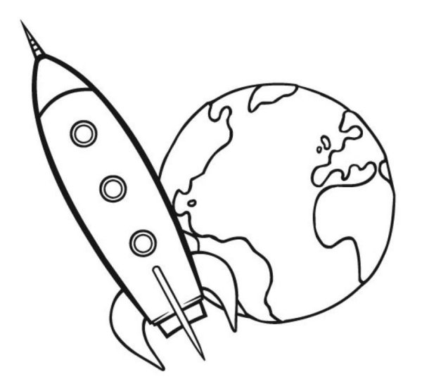 Ракета и планеты раскраска