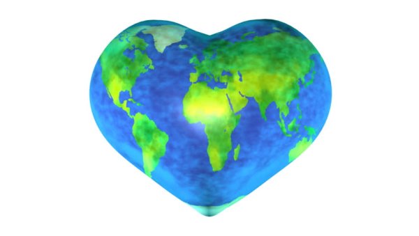 Земной шар в виде сердечками