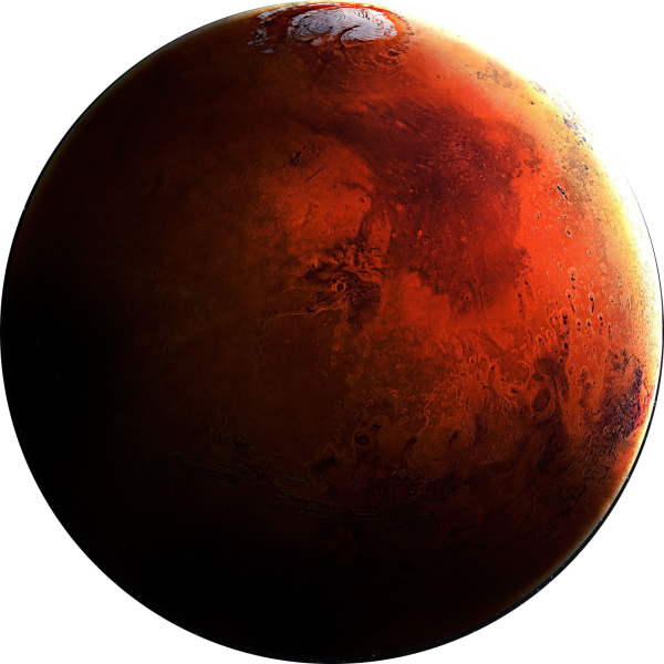 Планета Марс на прозрачном фоне