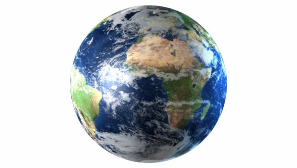 Планета земля на белом фоне