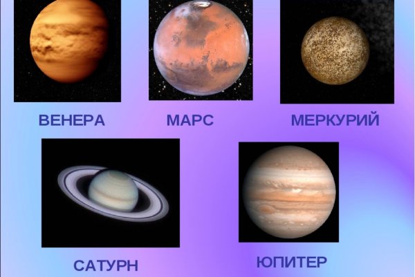Меркурий, Венера, Марс, Юпитер и Сатурн