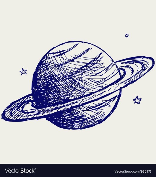 Сатурн рисунок карандашом