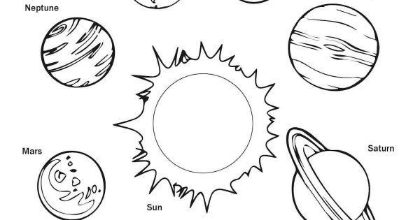 Раскраски Солнечная система для детей 3-4 лет