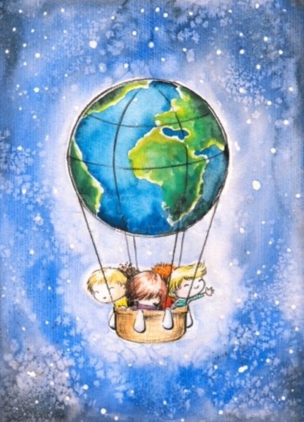 Земной шар акварель