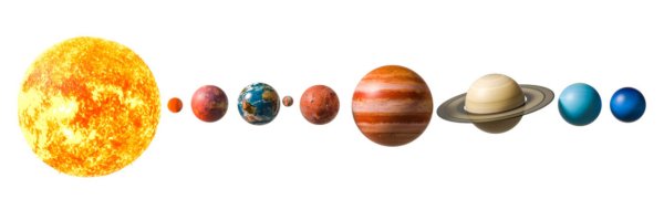 Солнечная система на белом фоне