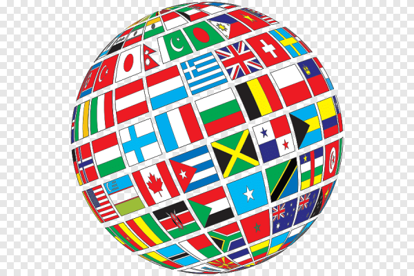 Глобус с флагами стран