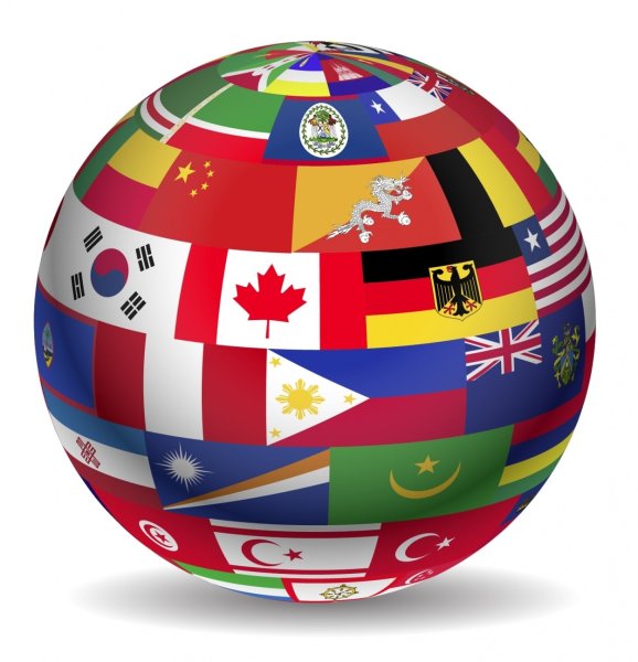 Глобус с флагами