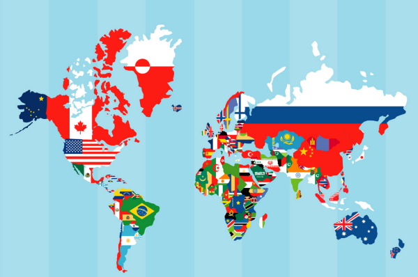 Карта мира с флагами