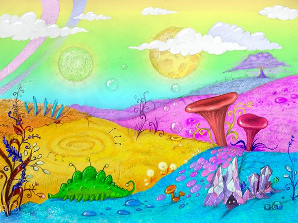 Фантастический пейзаж для детей