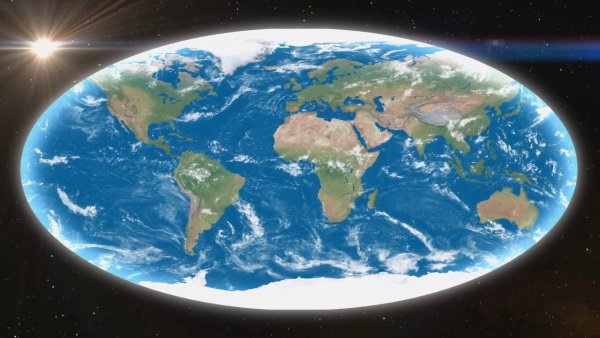 Земля из космоса плоская