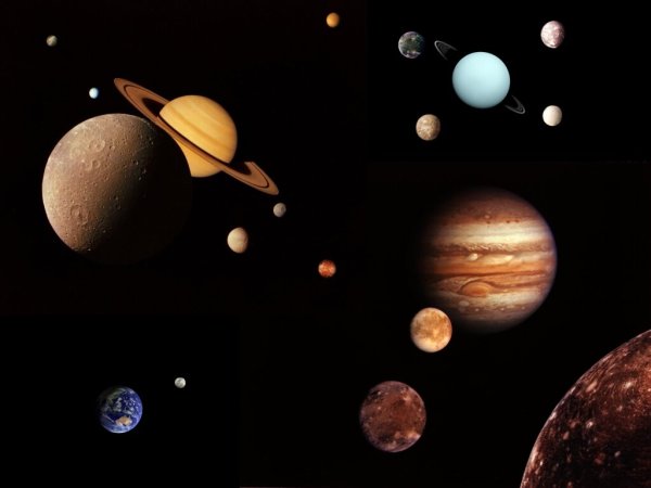 Спутники планет (Марс, Юпитер, Сатурн, Венера).