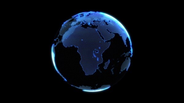 Глобус на черном фоне