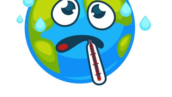 Планета земля с градусником