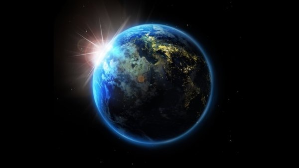 Планета земля на черном фоне