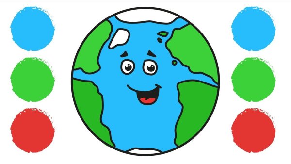 Земля раскраска цветная