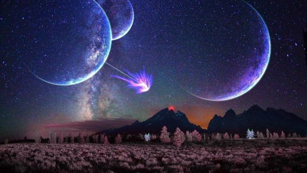 Ночное небо с планетами