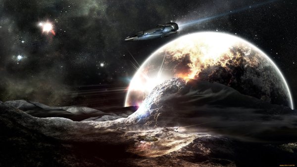 Космический корабль на планете