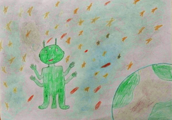 Рисование космос инопланетяне