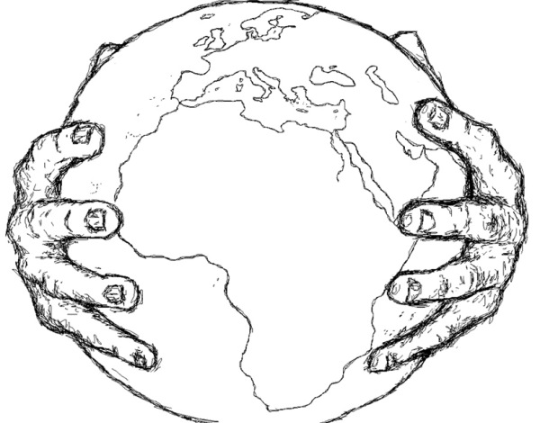 Земля карандашом