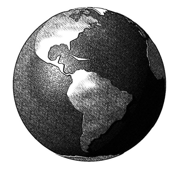 Земля в черно белом цвете