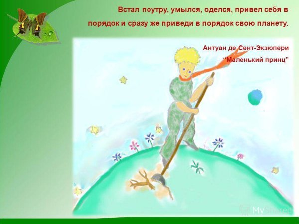 Маленький принц встал, умылся,