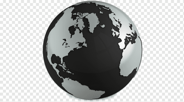 Глобус черно белый