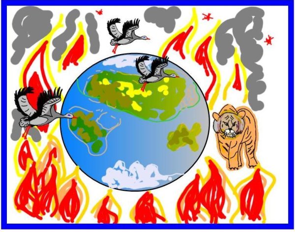 Природа в опасности рисунок