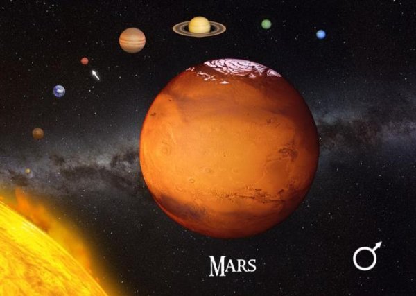 Марс с подписью