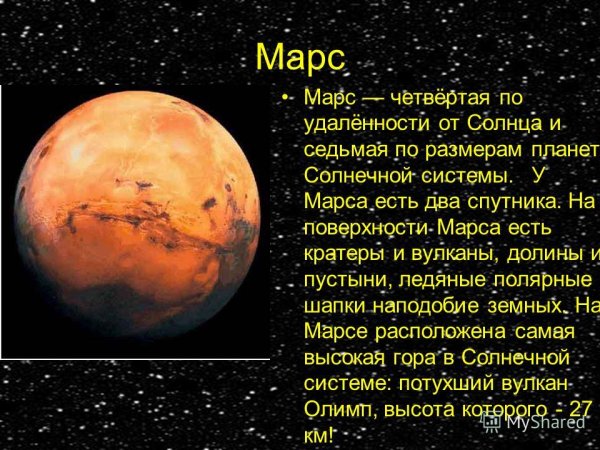 Марс в солнечной Планета солнечной системе