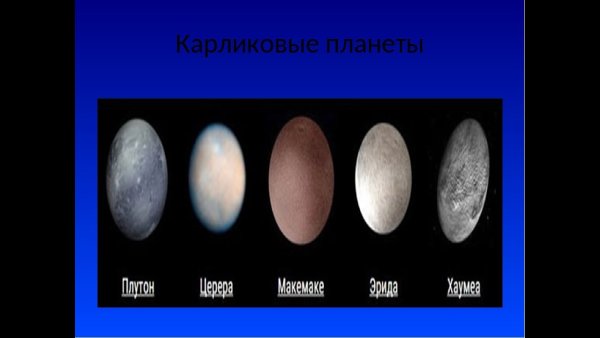 Хаумеа, Макемаке и Эрида.