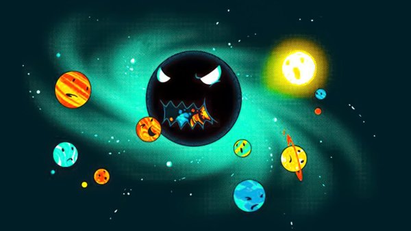 Чёрная дыра в космосе для детей