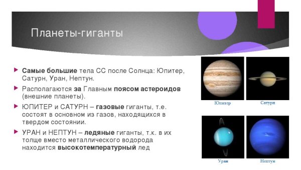 Планеты гиганты планеты карлики таблица