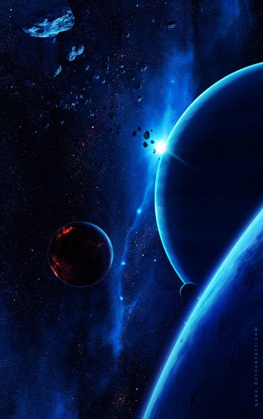 Космос и планеты вертикальные