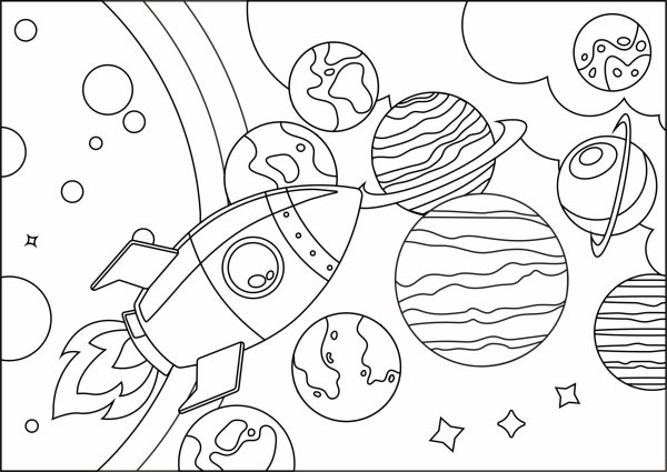 Раскраска. В космосе
